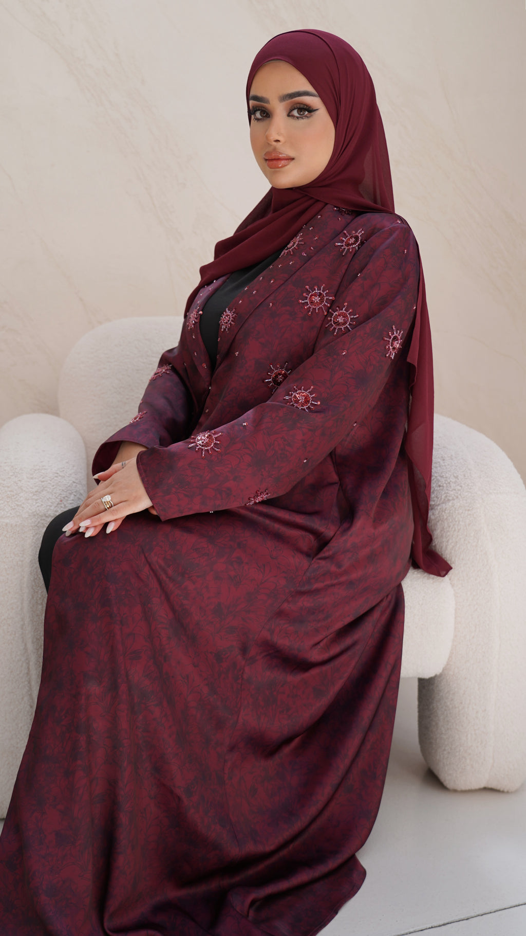 Yasmin Abaya in Burgundy