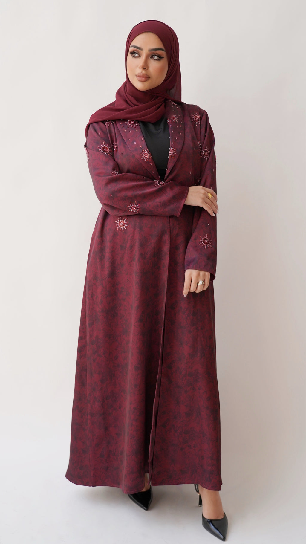 Yasmin Abaya in Burgundy