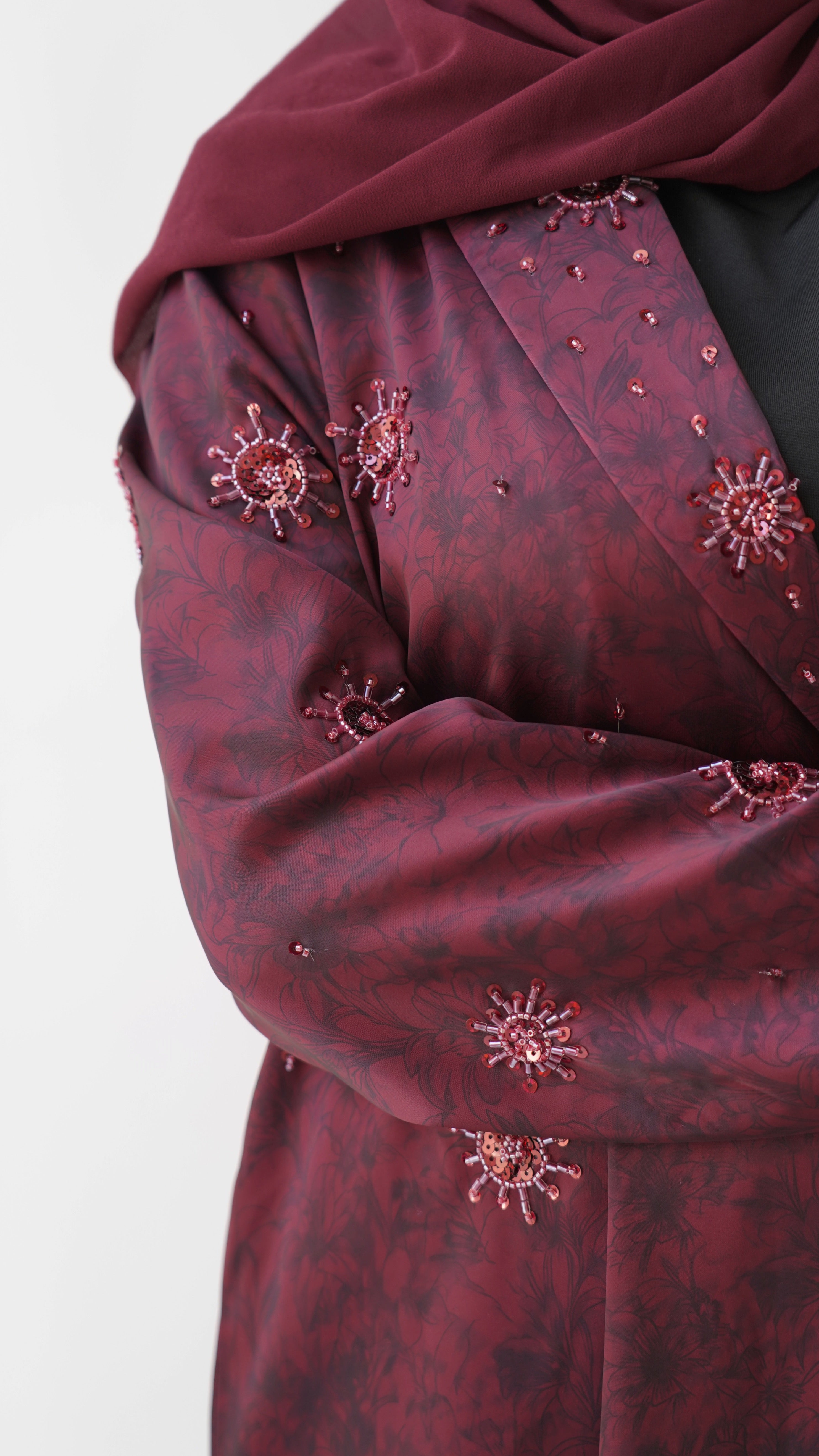 Yasmin Abaya in Burgundy