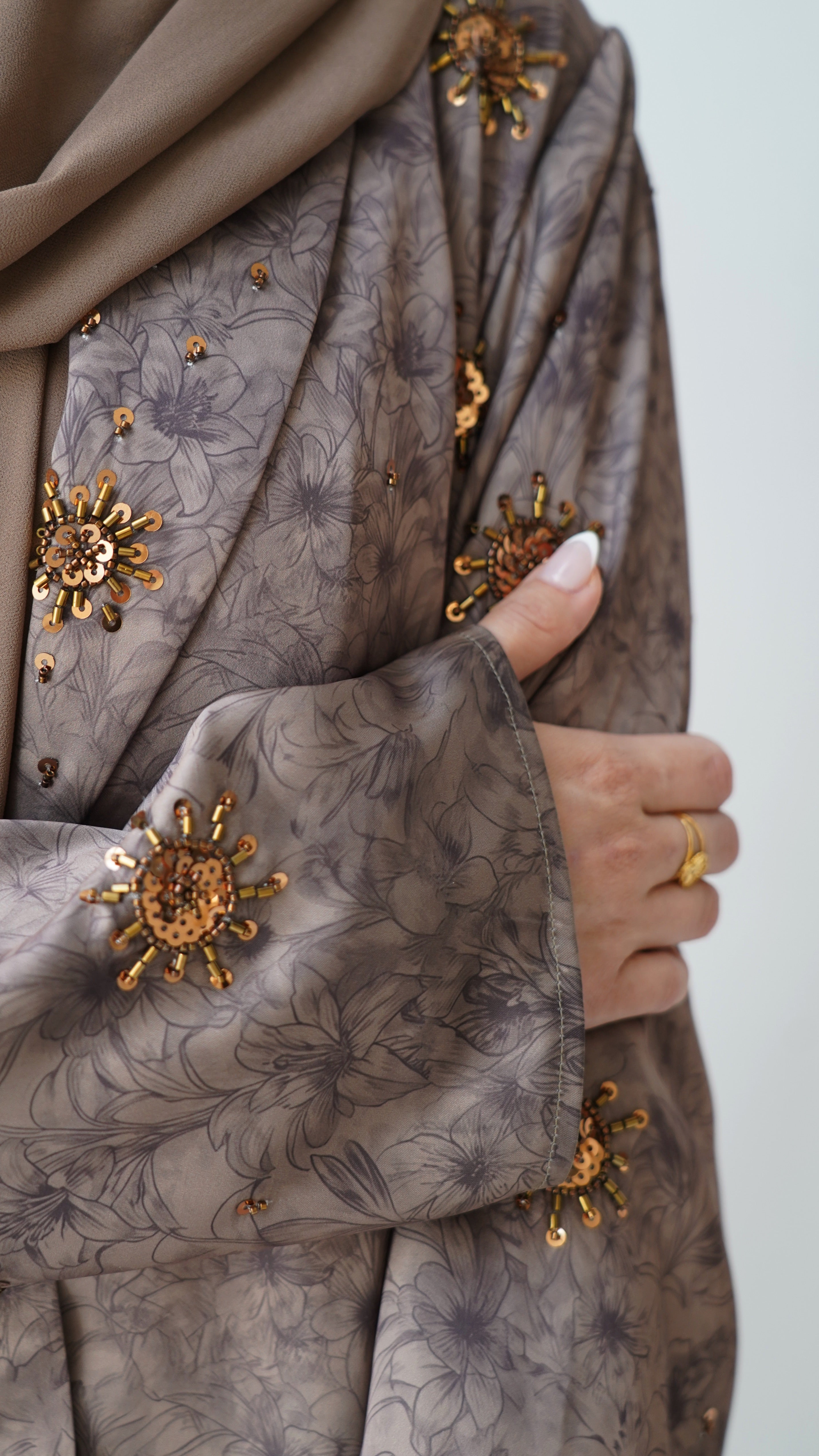 Yasmin Abaya in Smoked Gold
