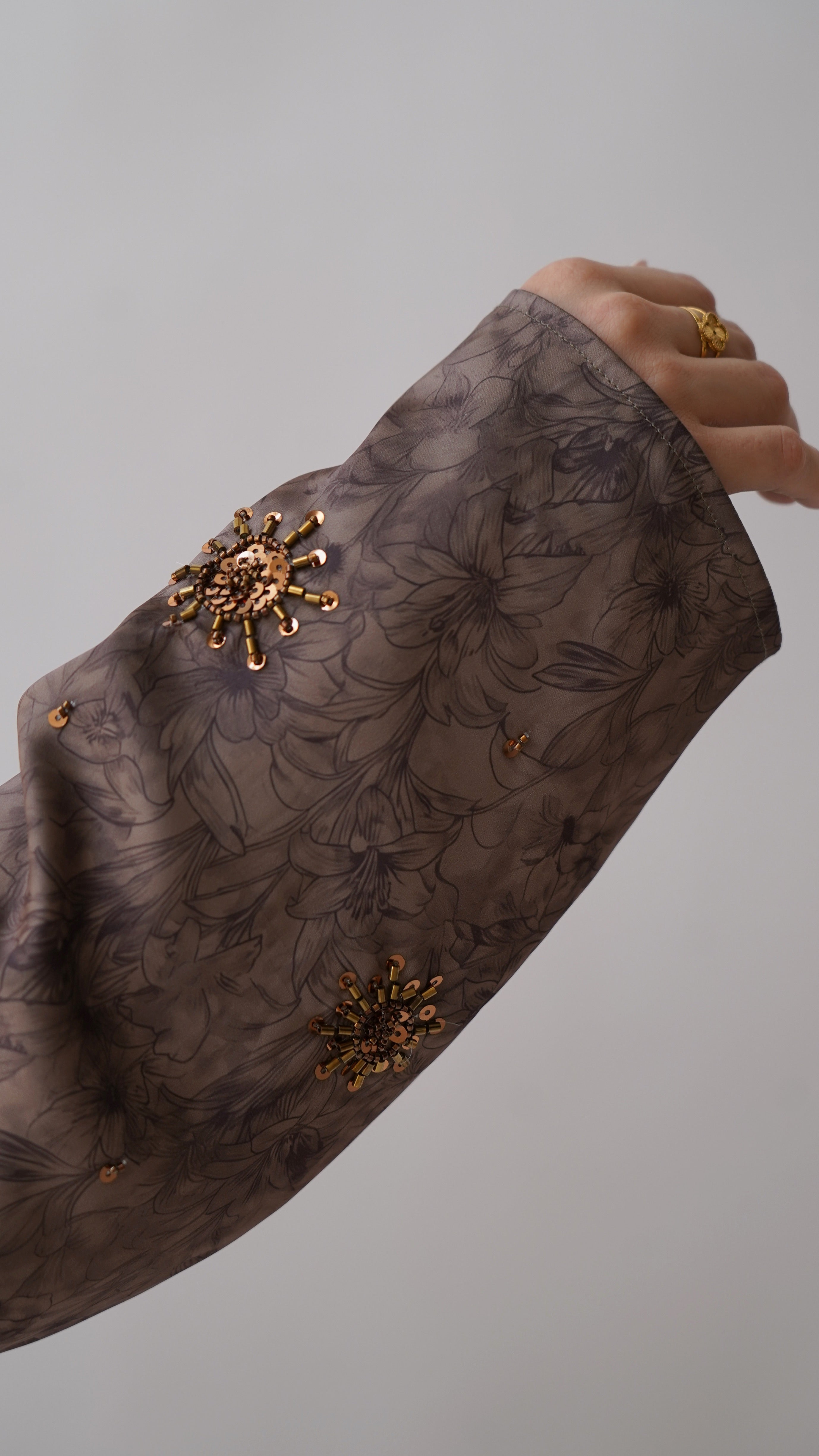 Yasmin Abaya in Smoked Gold